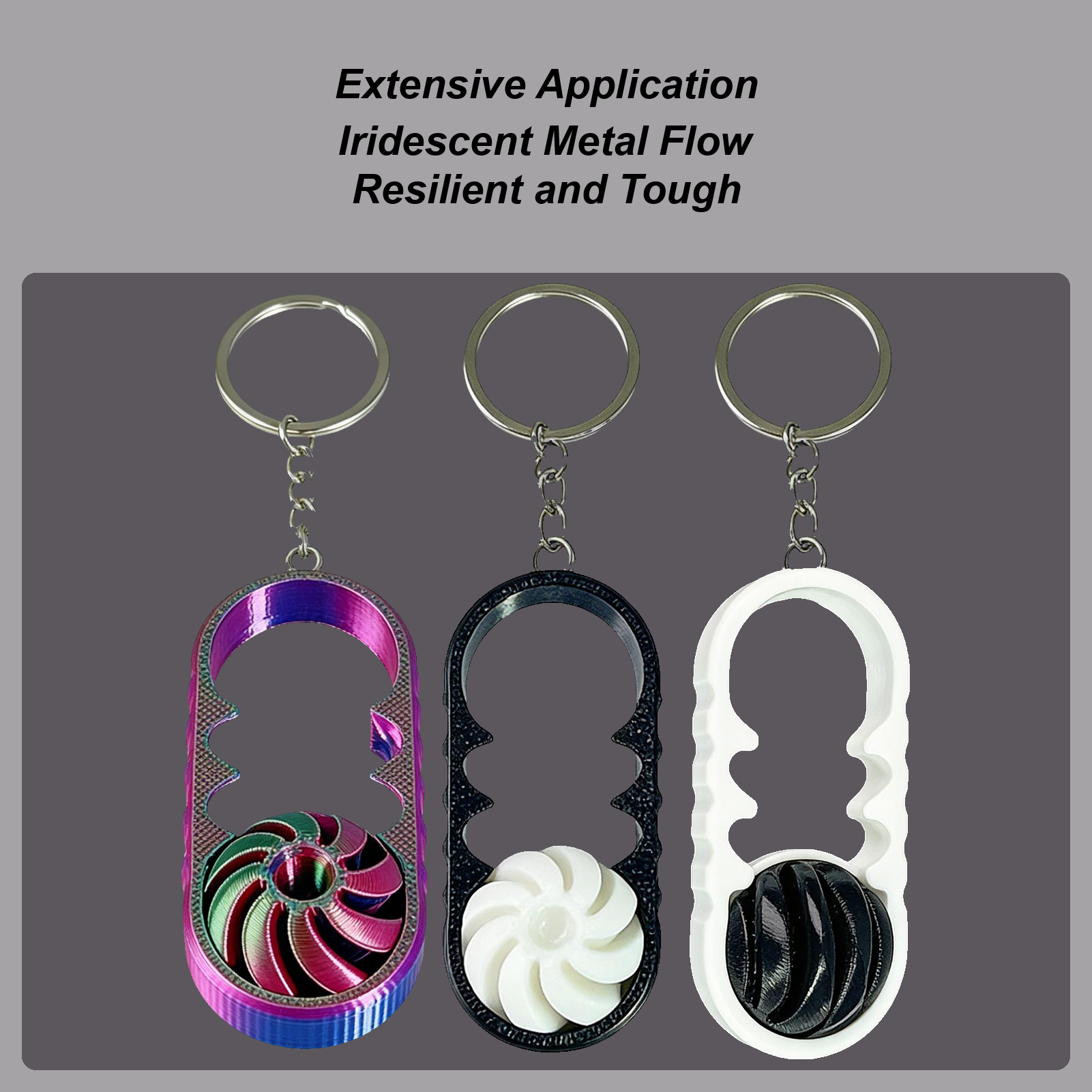 3D Printing Keychain - Key Chain Fidget 3D Printed Rotating
