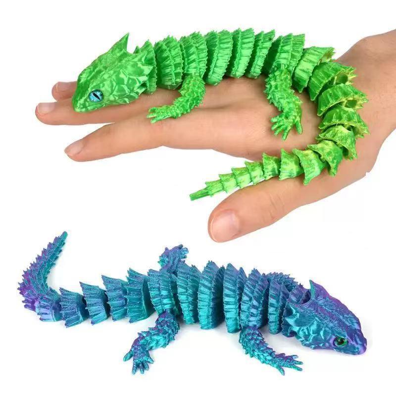 3D Printing Lizard - 3D Printed Conjoined Lizard Cartoon Statue