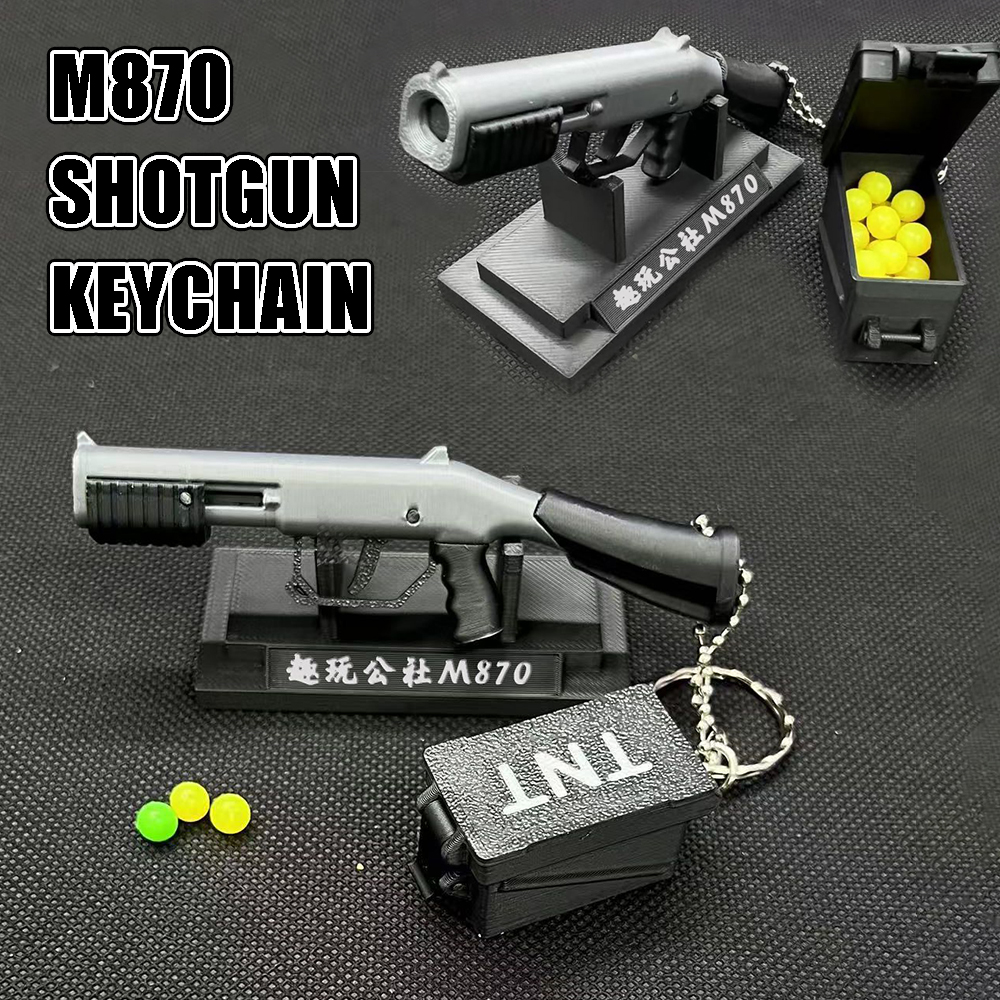 3D Printing Keychain - Mini 3D Printed M870 Pump Shotgun