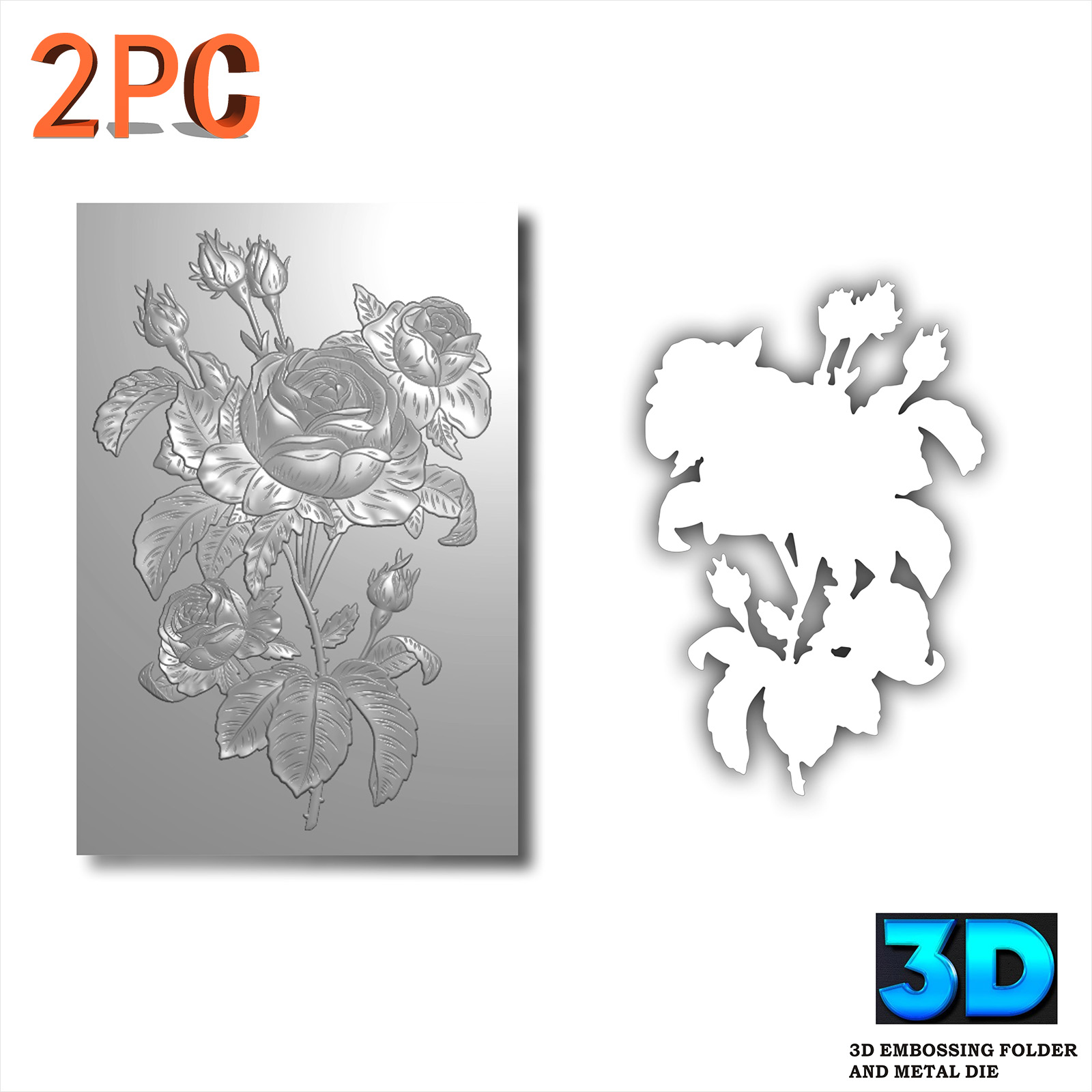 3D Printing Card - Rose Art Background Flower Design 3D