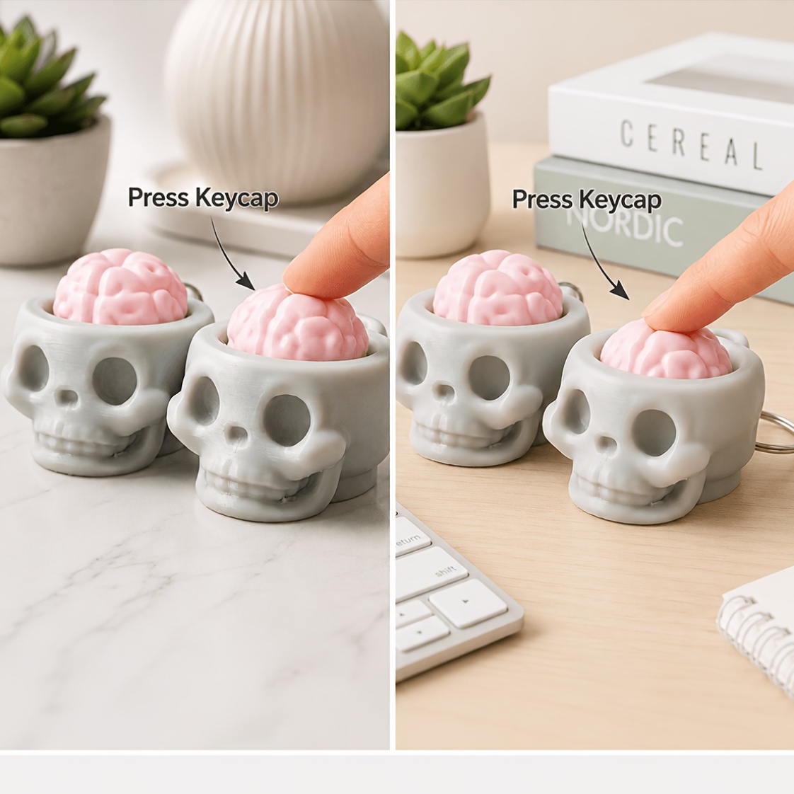 3D Printing Keychain - 3D printing can create pushable skull