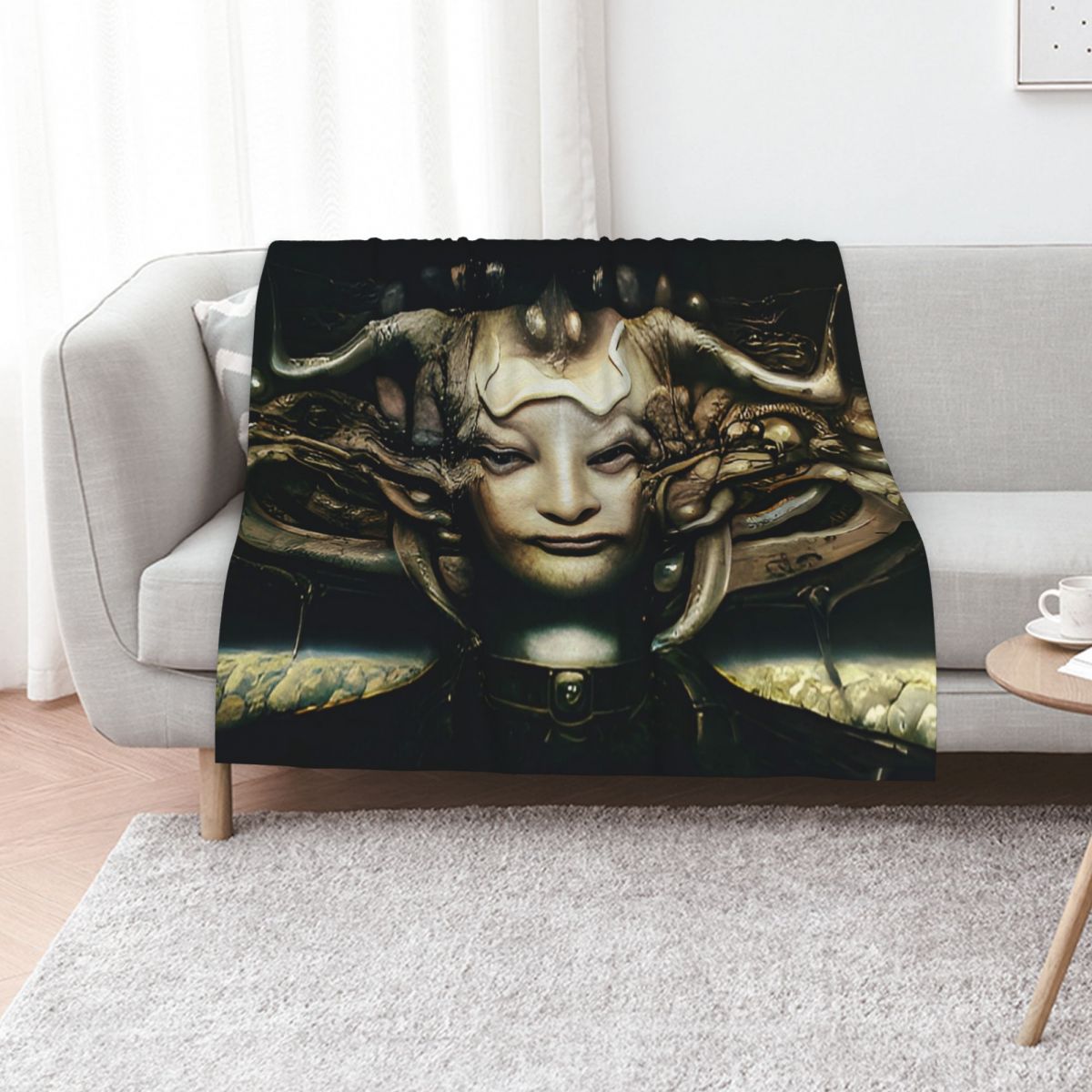 3D Printing Xenomorph - HR Giger Xenomorph Woman Throw Blanket