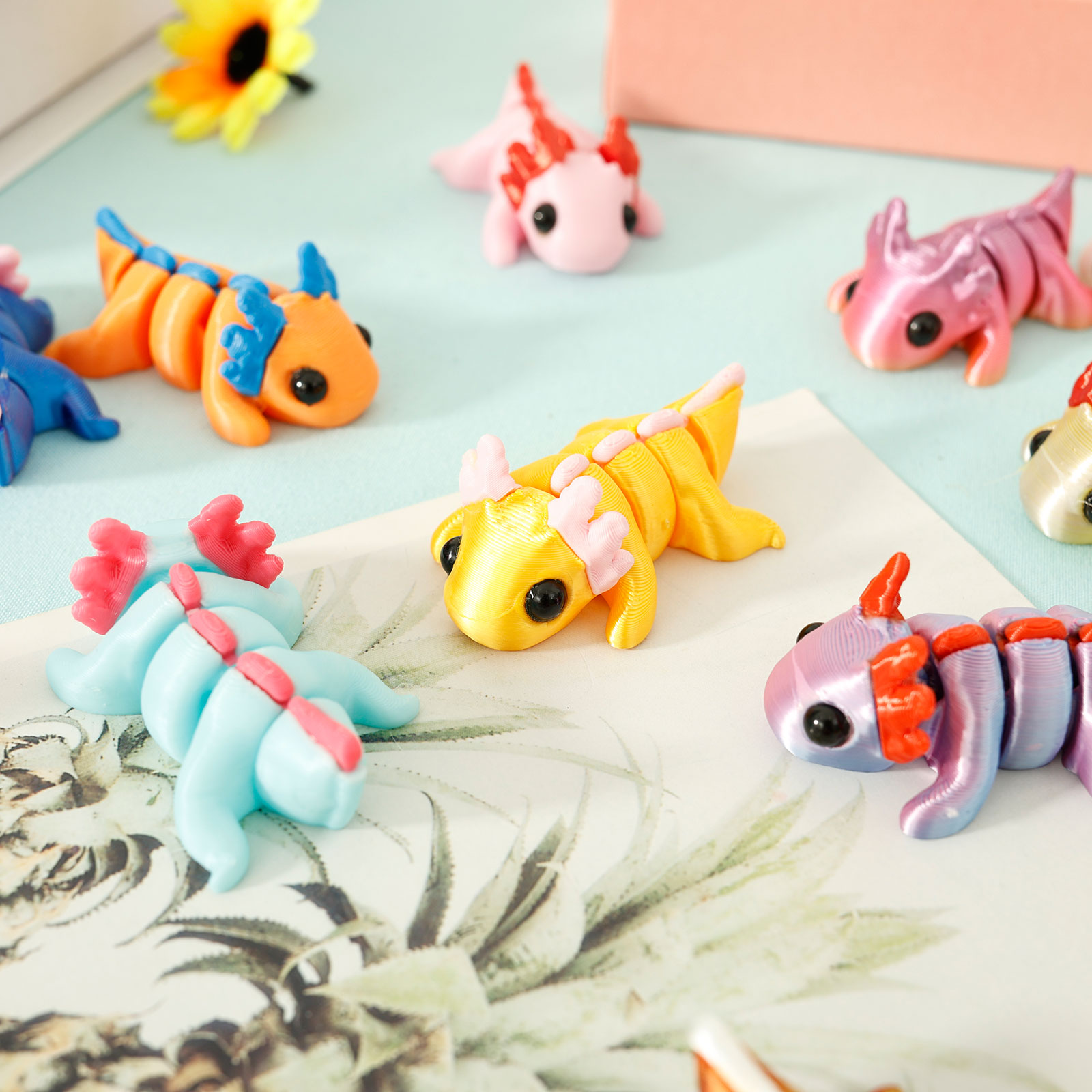3D Printing Lizard - 24/12Pcs Plastic 3D Printed Axolotl Figure