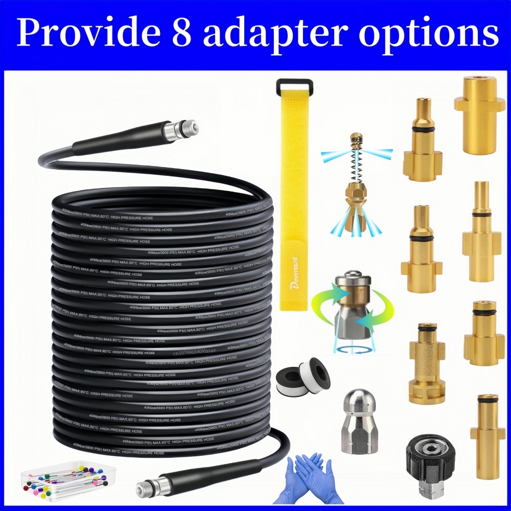 Nozzle Cleaning Kit - 0.5~50m Sewer Cleaning Hose High Pressure