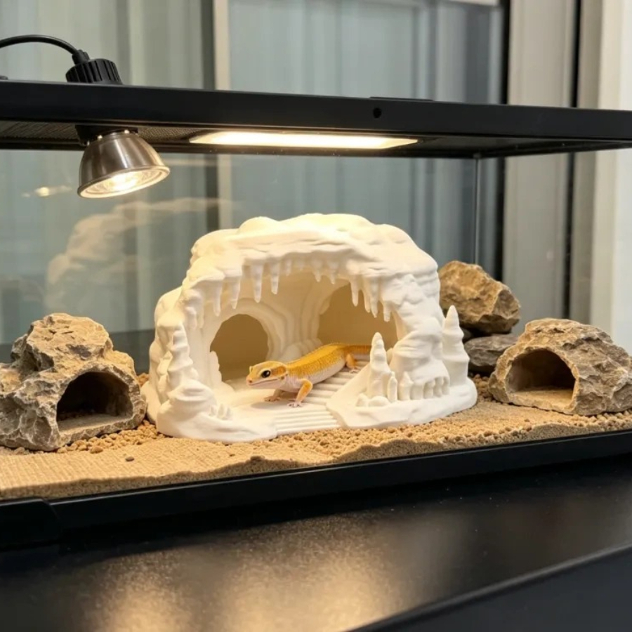 3D Printing Lizard - Ice Cave Reptile Hideout Terrarium Decor