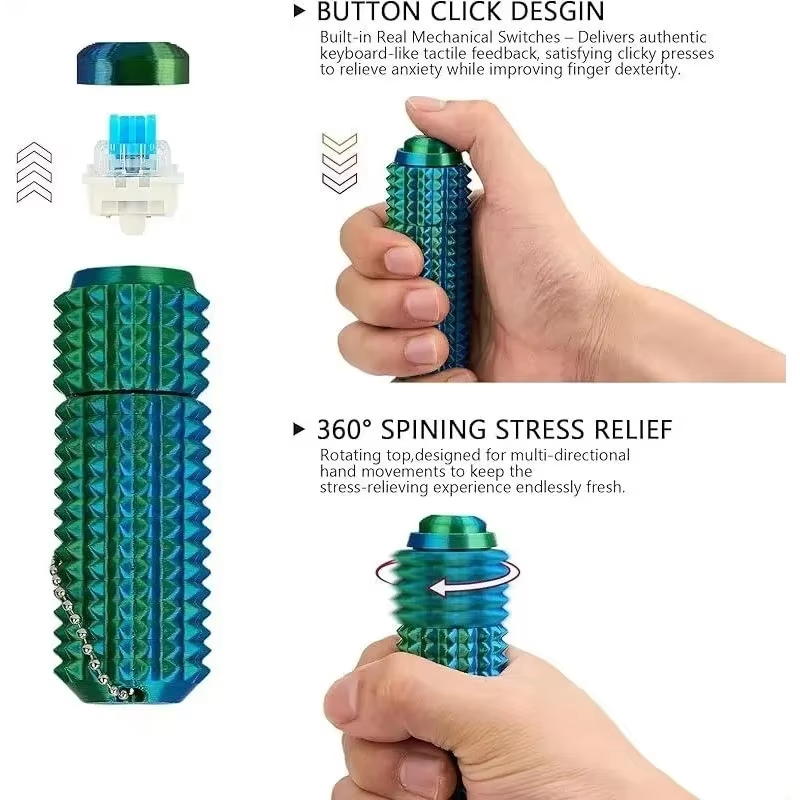 Funny 3D Printed Spiky Fidget  – обзор и цена 3D Printing Keychain