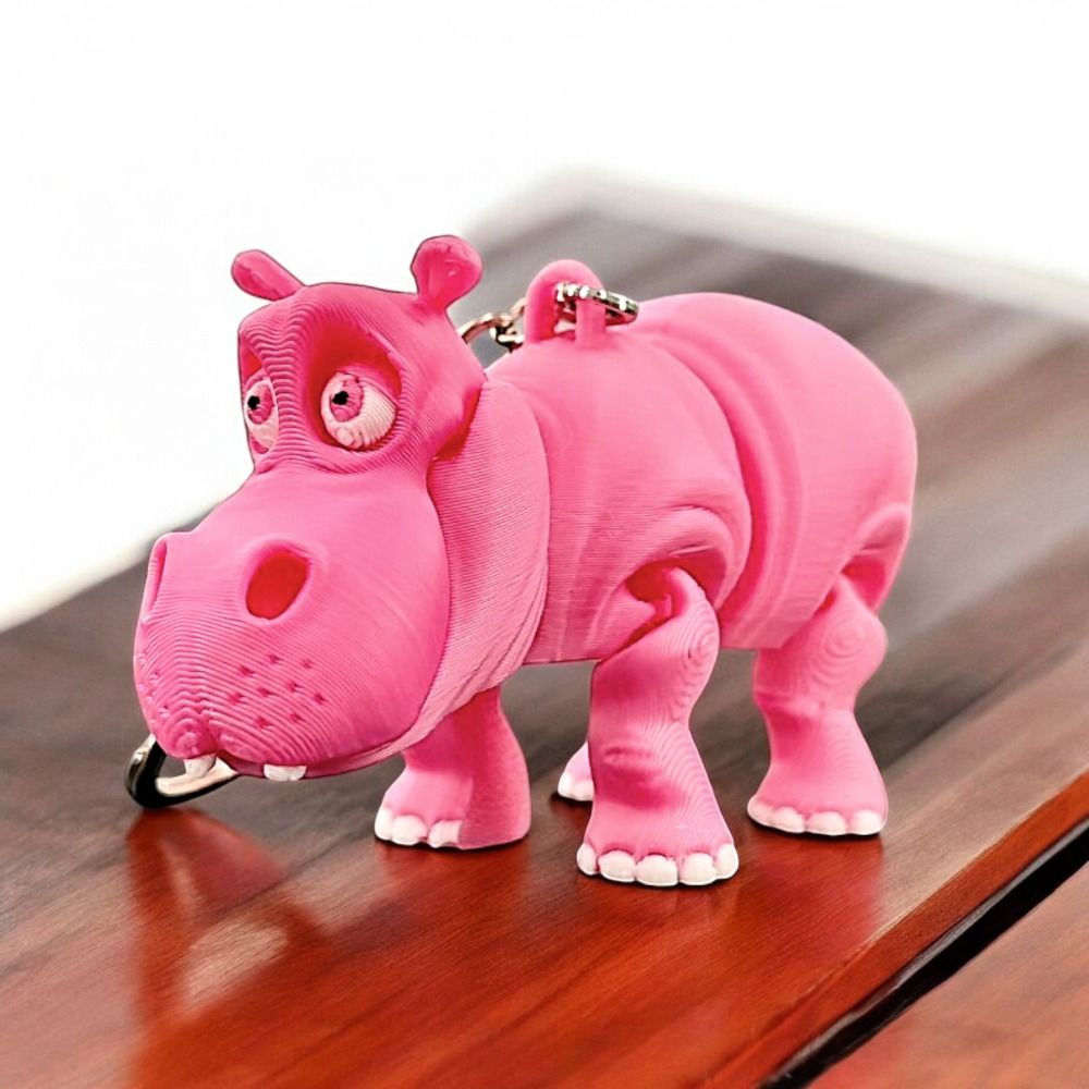PLA Pink Hippopotamus Keychain – обзор и цена 3D Printing Keychain